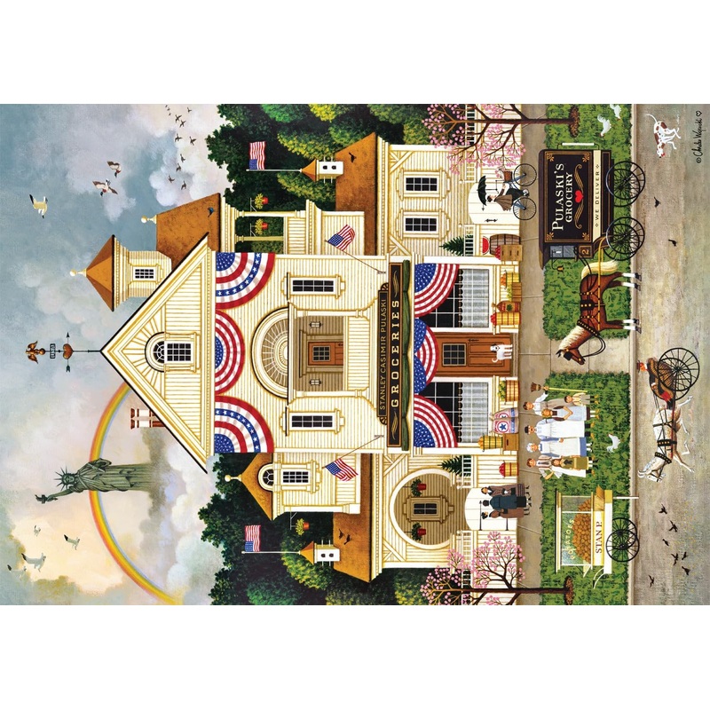 Buffalo Games – Lady Liberty’s Independence Day Enterprising by Charles Wysocki Jigsaw Puzzle (500 Pieces)