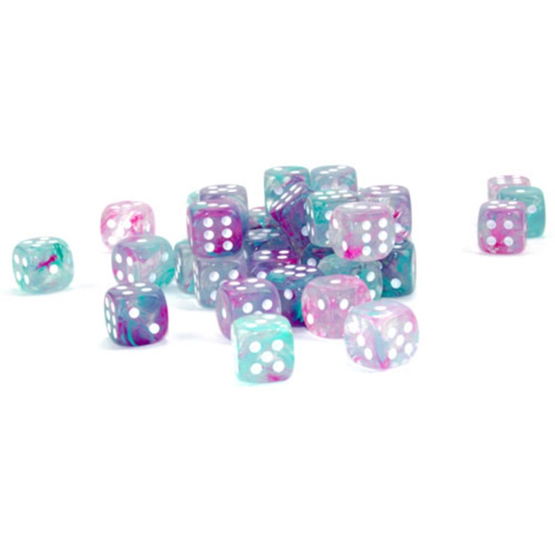 Chessex 12mm d6 Set: Nebula Luminary – Wisteria w/White (36)