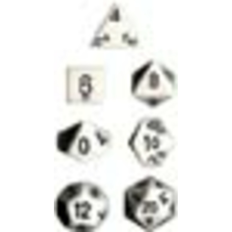Chessex Dice Set: Opaque White w/Black (7)