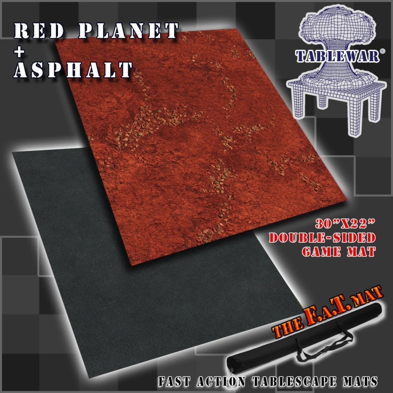 30×22 DOUBLE SIDED GAME MAT – ASPHALT / RED PLANET