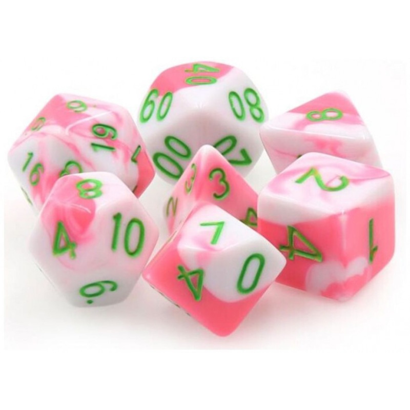 TMG RPG Dice – Phantasma Pink/White Fusion Set (7)