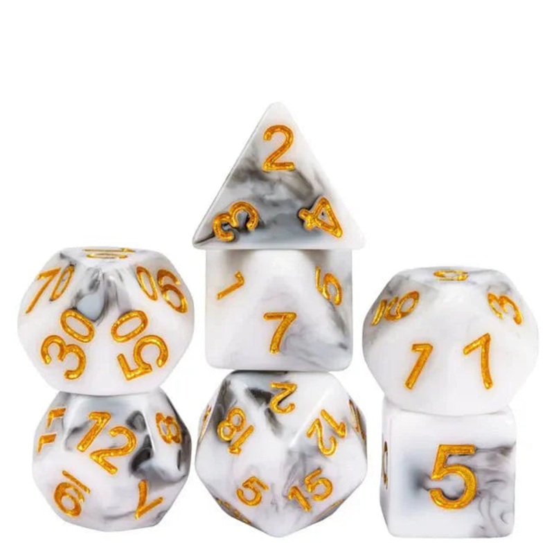 RPG Dice Set Granite 7ct Granite