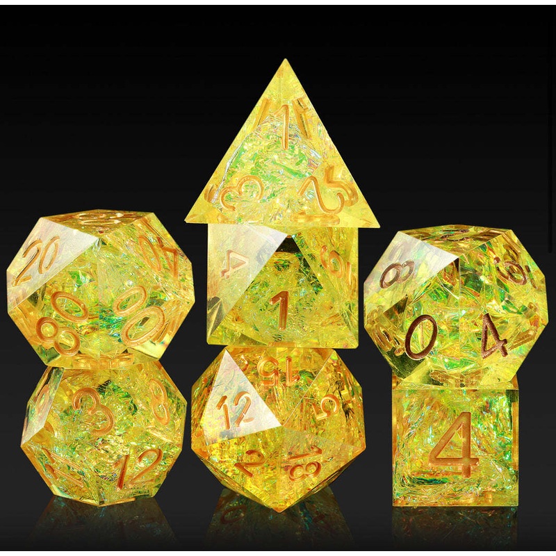 Sharp Point Resin Dice: Yellow