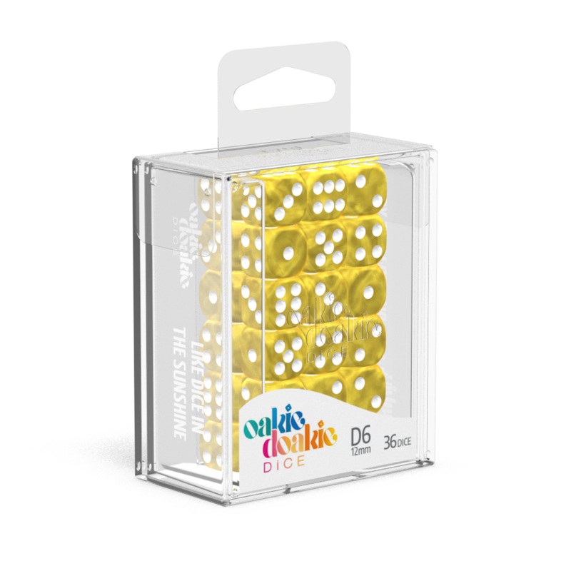 12mm D6 Set – Marble – Yellow (36 dice)