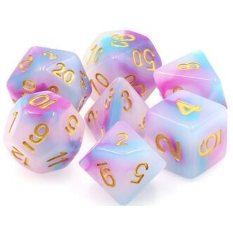 TMG RPG Dice: I Feel Pretty – Purple/Blue Jade Opaque Set (7)