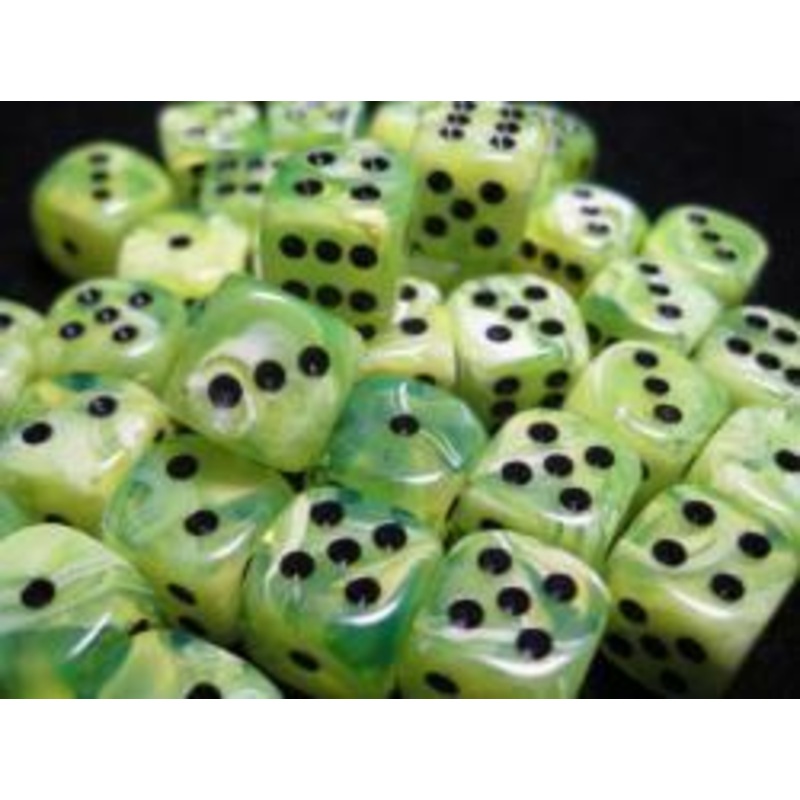 Vortex: 12mm D6 Bright Green / Black Set (36)