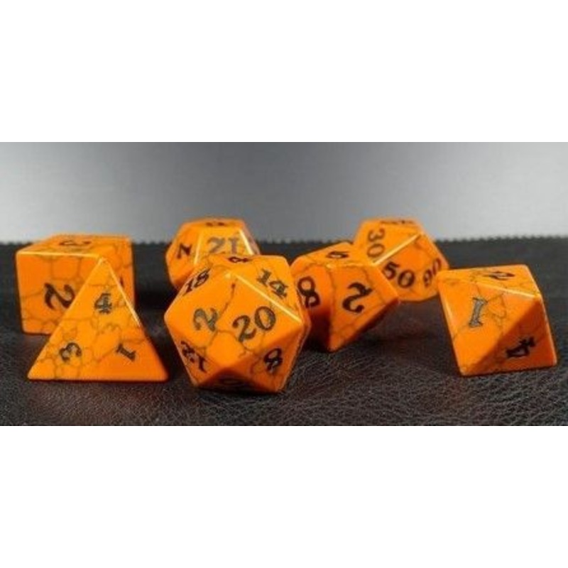 7 set Orange Cracked Stone
