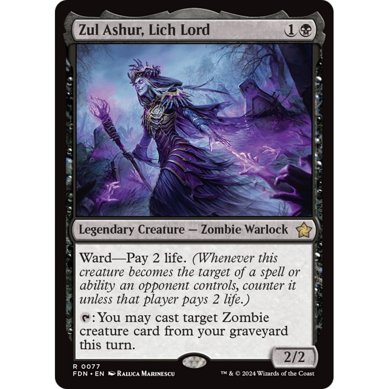 Zul Ashur, Lich Lord (FDN-077) – Foundations Foil [Rare]