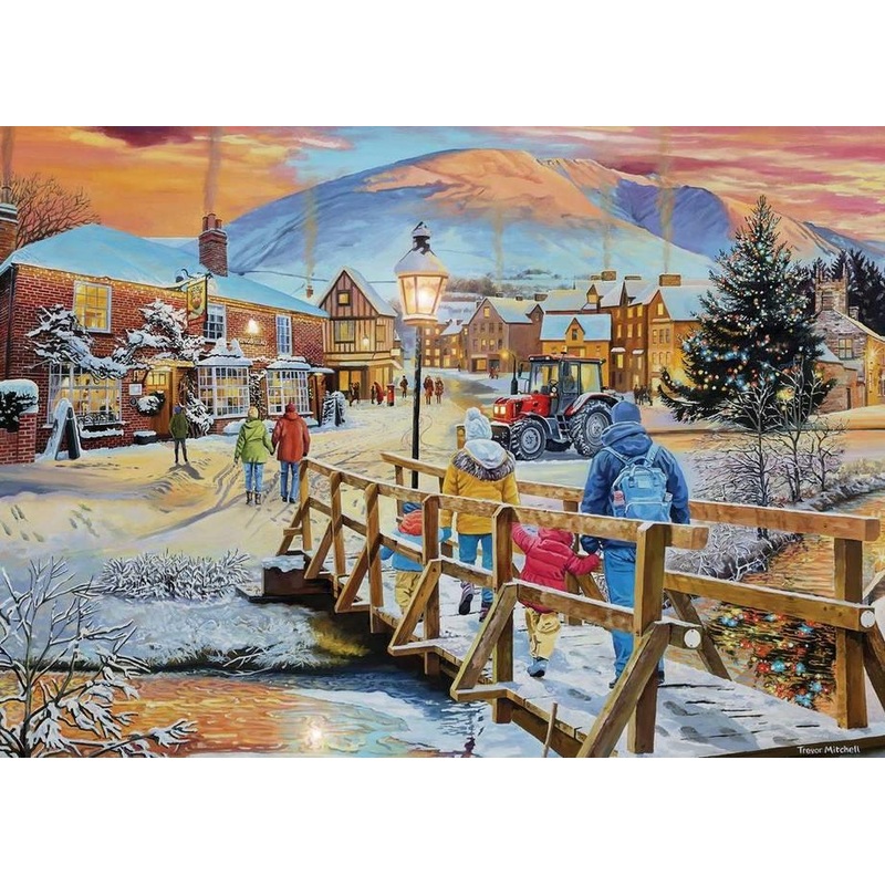 A Festive Stroll by Trevor Mitchell – 1000 Piece Jigsaw Puzzle (Falcon de luxe)