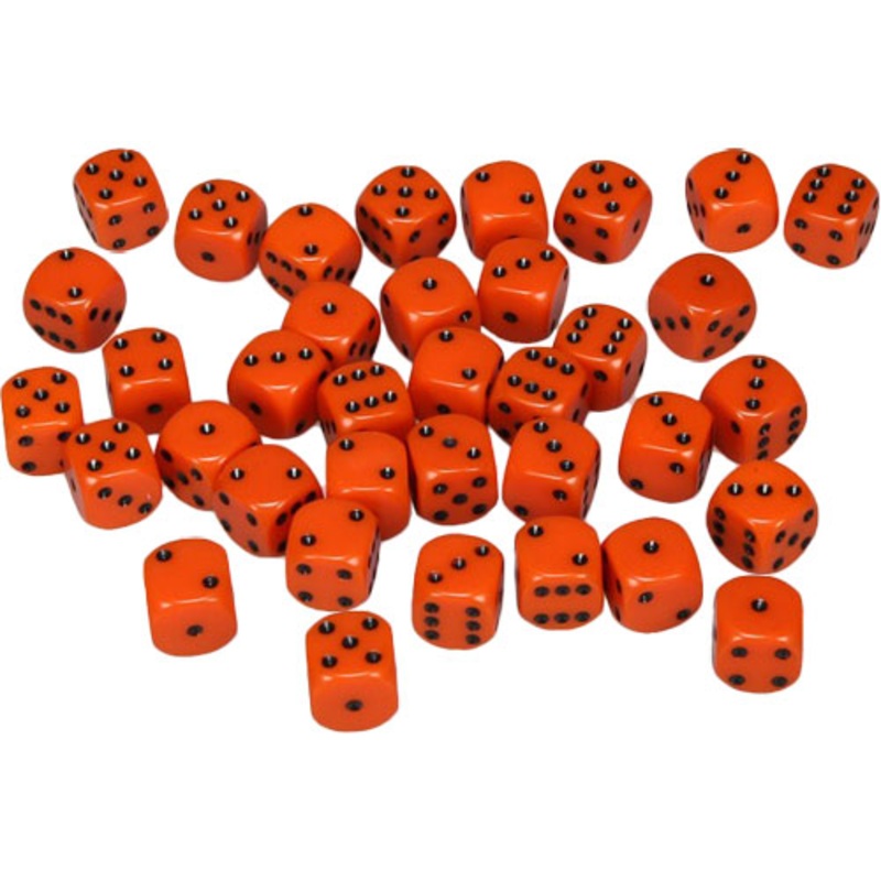 Chessex 12mm d6 Set: Opaque – Orange w/Black (36)