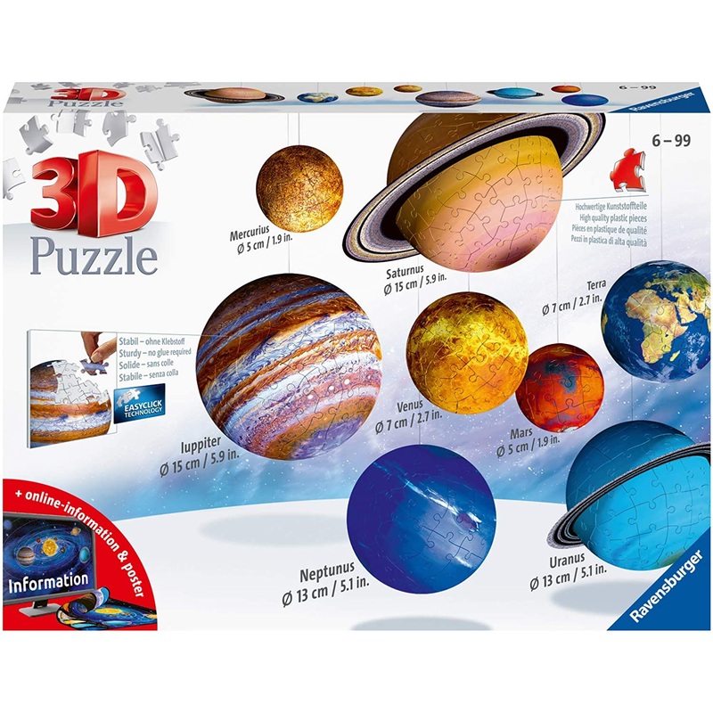 3D Solar System 522 Piece 3D Jigsaw Puzzle