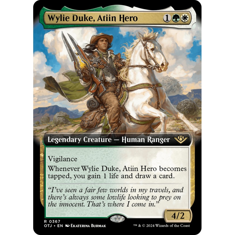 Wylie Duke, Atiin Hero (OTJ-367) – Outlaws of Thunder Junction: (Extended Art) Foil [Rare]