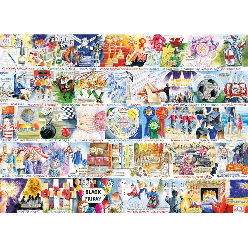 A Year in Great Britain  1000 Piece Jigsaw Puzzle (Gibsons)