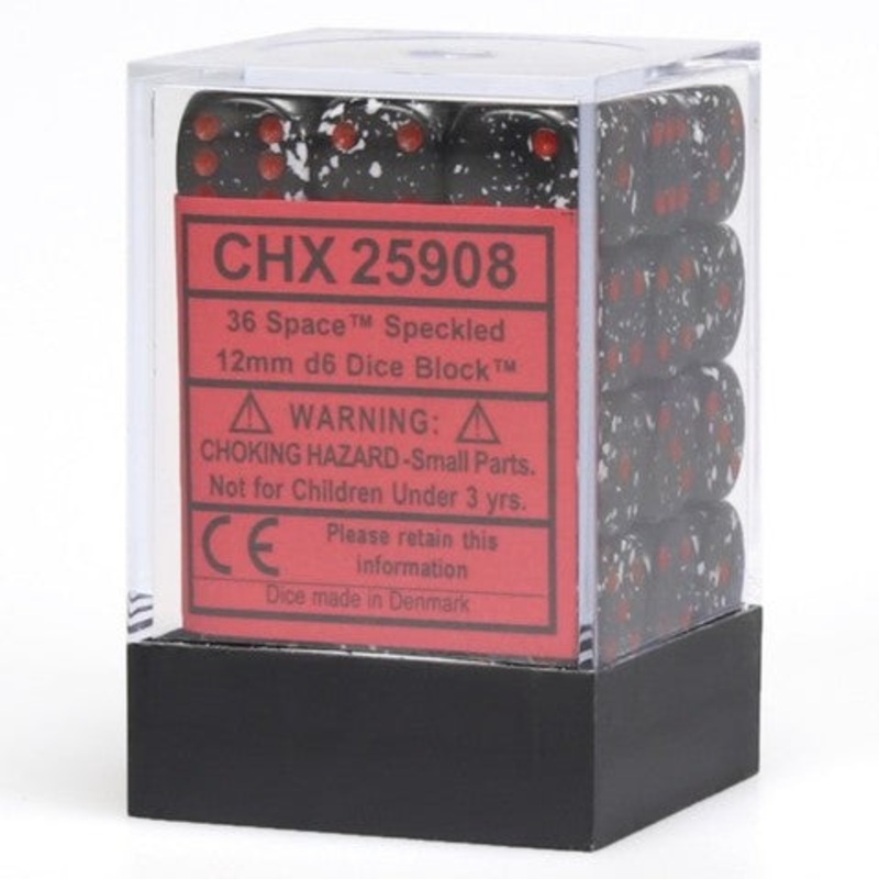 Chessex 12mm Speckled Space 36ct D6 Set (25908) 12mm SP Space