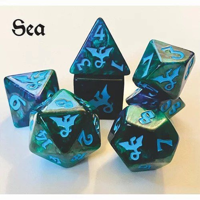 Black Oak Workshop Sea Dragon 7ct Polyhedral Dice Set