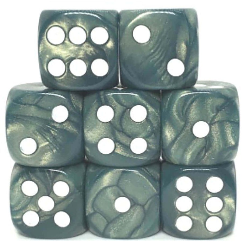 8-Set D6 Shimmer Sea Dragon Wht