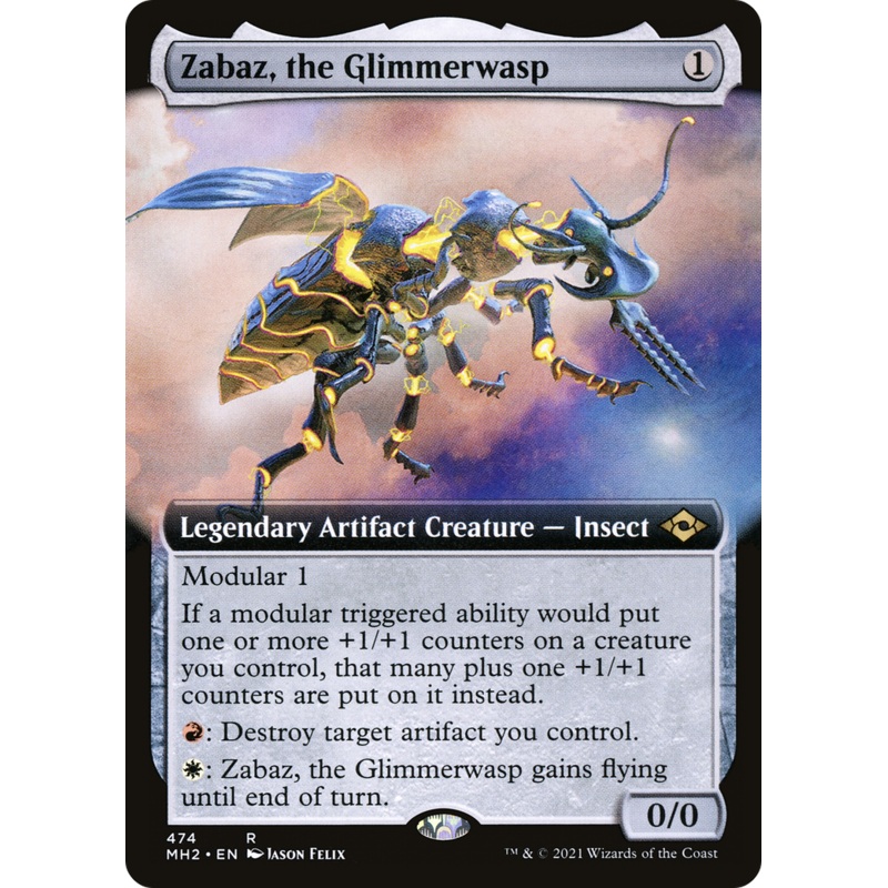 Zabaz, the Glimmerwasp (MH2-474) – Modern Horizons 2: (Extended Art) [Rare]