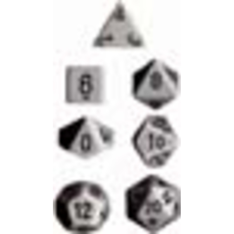 Chessex Dice Set: Opaque Dark Grey w/ Black (7)