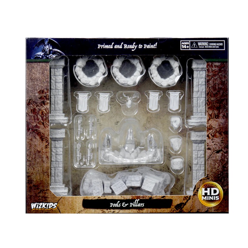 WizKids Deep Cuts Unpainted Miniatures: Pools & Pillars TER Pools & Pillars
