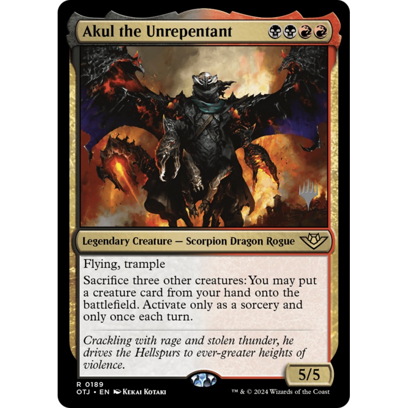 Akul the Unrepentant (POTJ-189P) – Outlaws of Thunder Junction Promos Foil [Rare]