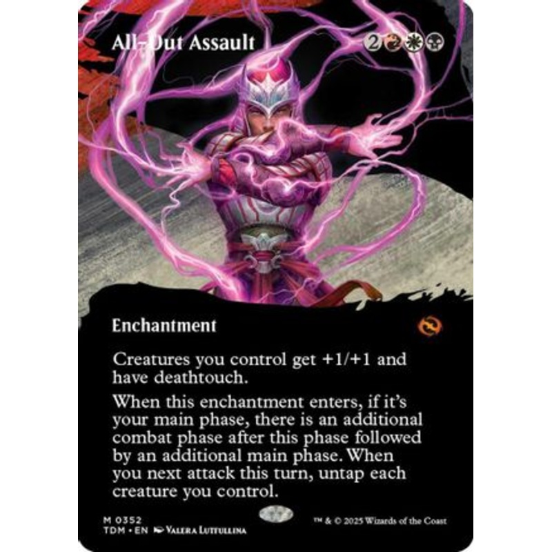 All-Out Assault (Borderless) (TDM-352) – Tarkir: Dragonstorm Foil [Mythic]