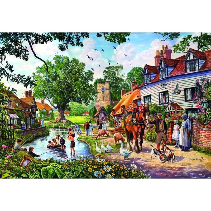 A Village in Summer  1000 Piece Jigsaw Puzzle (Bluebird)