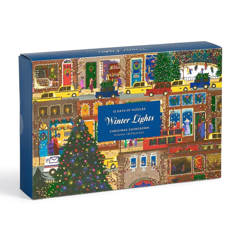 Winter Lights 12 Days Of Puzzles Christmas Countdown by Joy Laforme