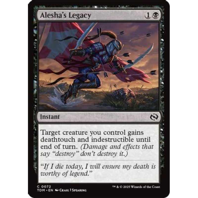 Alesha’s Legacy (TDM-072) – Tarkir: Dragonstorm Foil [Common]