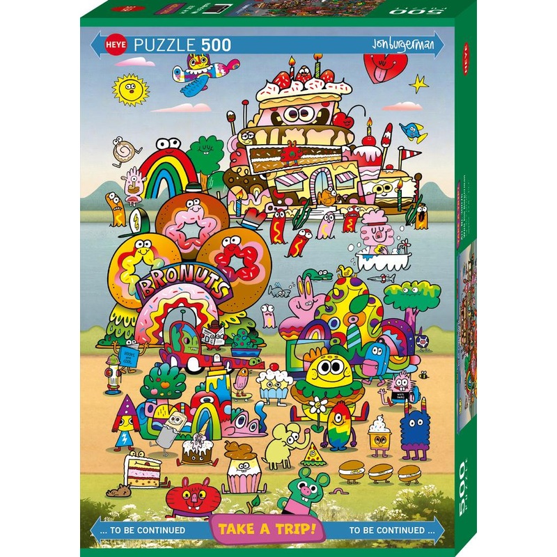 With Jon Burgerman, Take a Trip! 500 Piece Jigsaw Puzzle by Heye