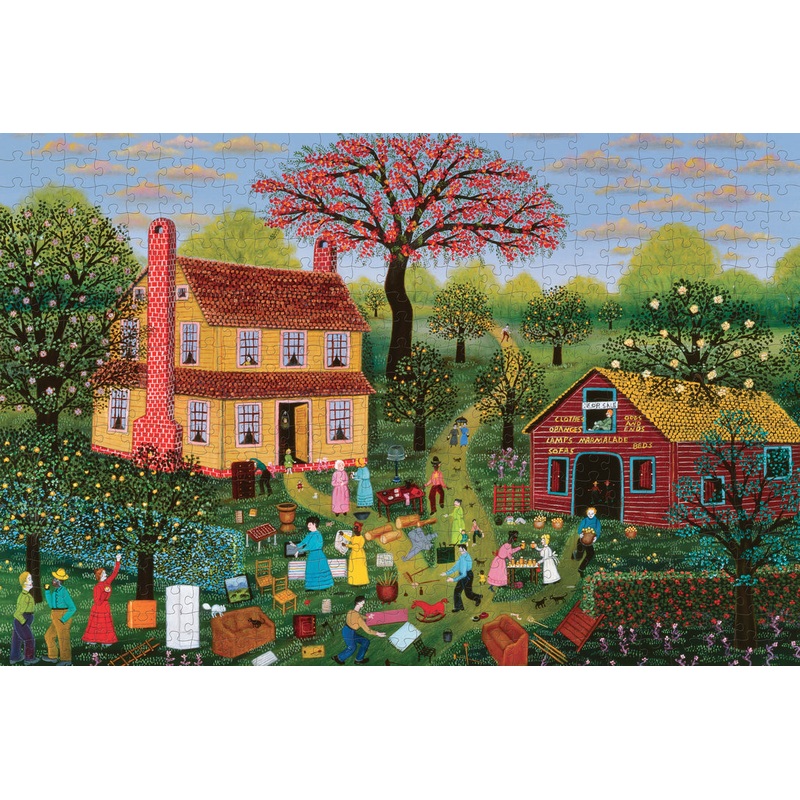 Yard Sale by Mattie Lou O’Kelley  500 Piece Jigsaw Puzzle (Pomegranate)