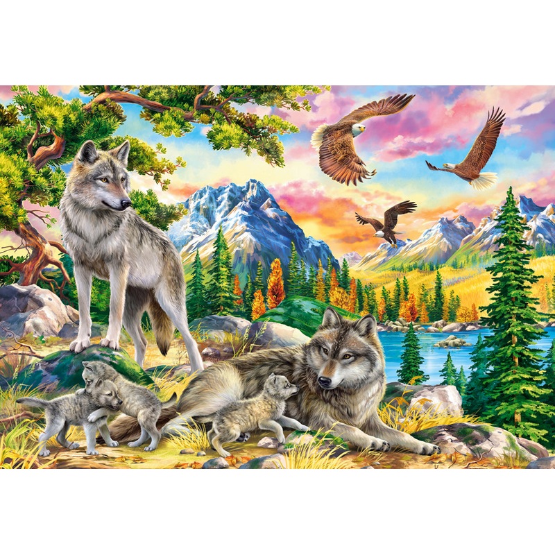 Wolf Family and Eagles  1000 Piece Jigsaw Puzzle (Castorland)