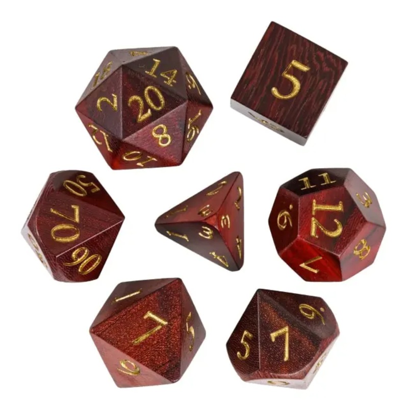 WOODEN DICE W/ BOX: RED SANDALWOOD