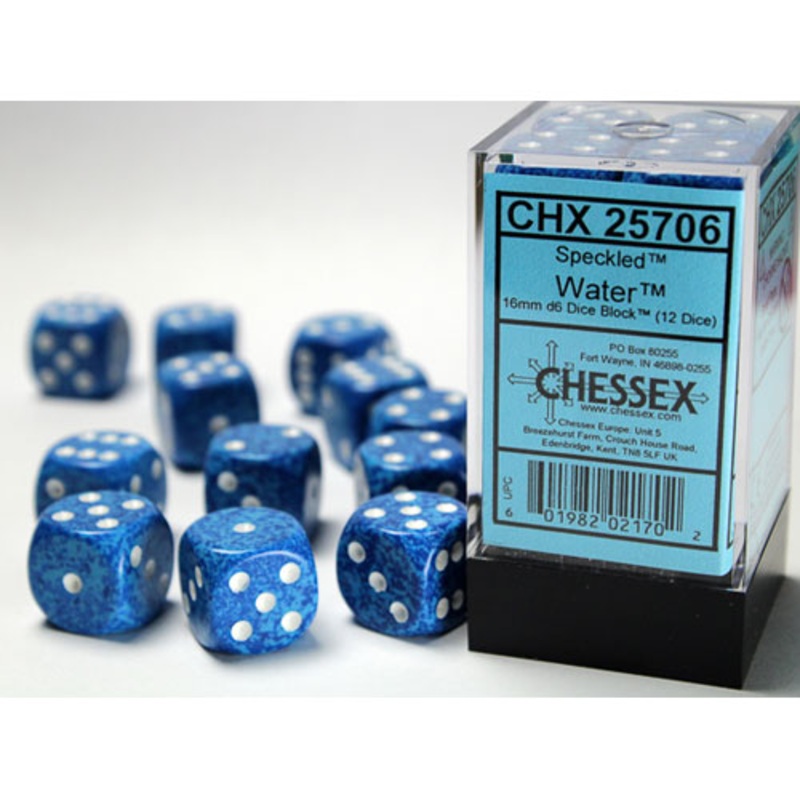 Chessex 16mm d6 Set: Speckled – Water (12)