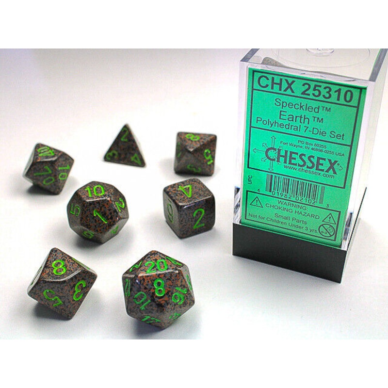 Speckled Poly Earth Roleplaying Dice Set (7)  RPG Dice for D&D & More